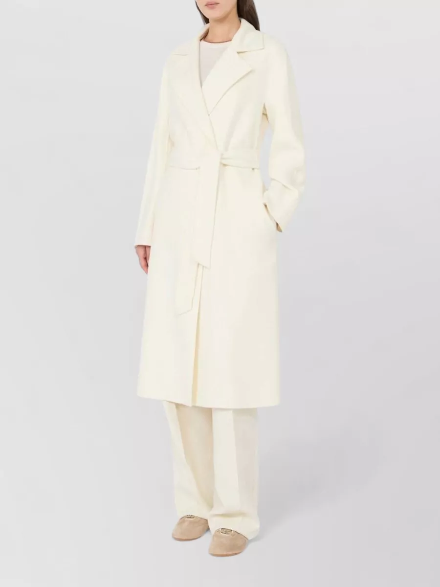 S Max Mara Wool Silk Cashmere Belted Coat