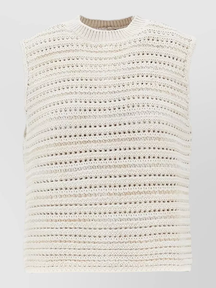 Emporio Armani sleeveless pointelle knit top