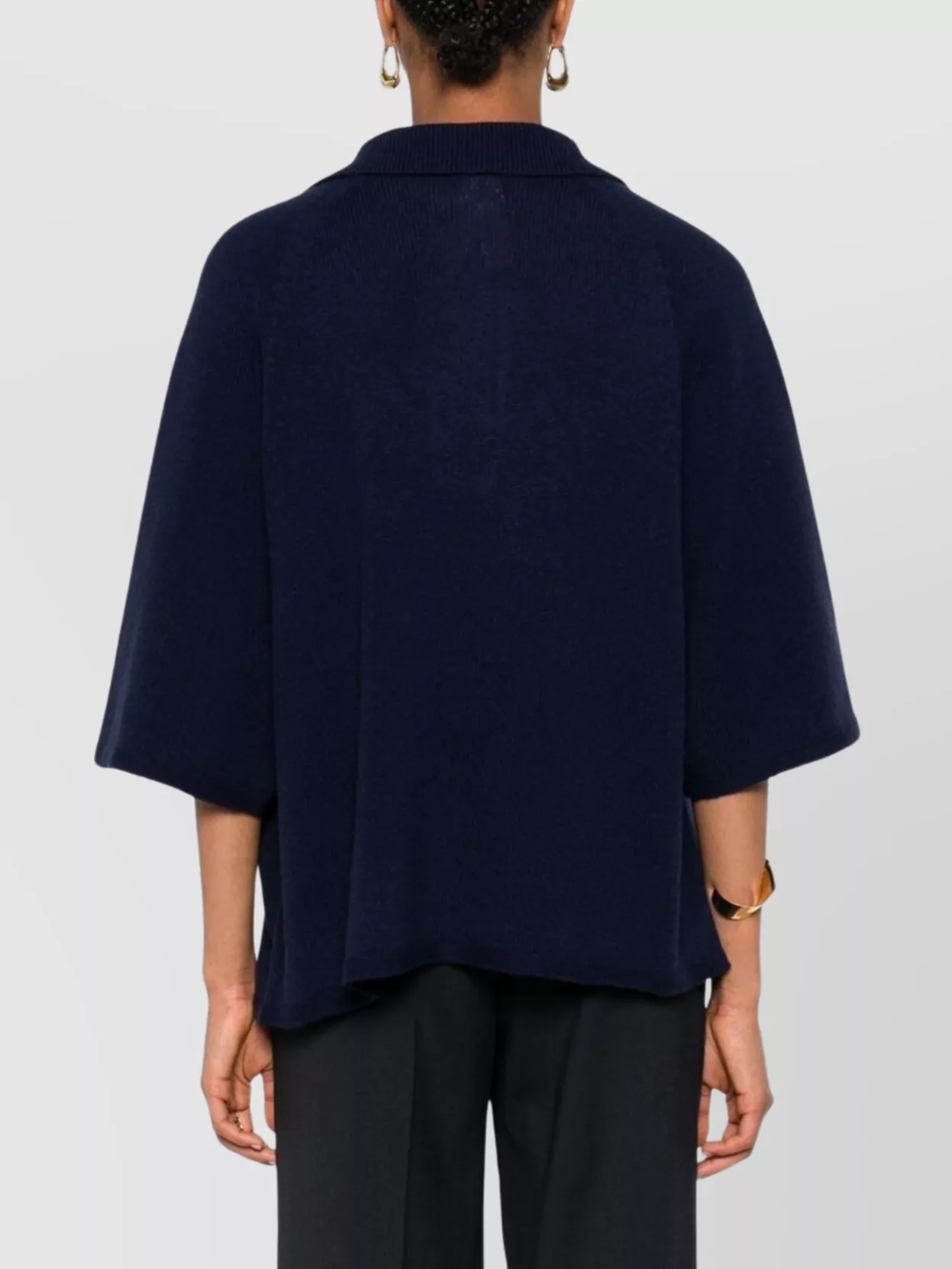 Emporio Armani Oversized Polo Shirt Ribbed Texture