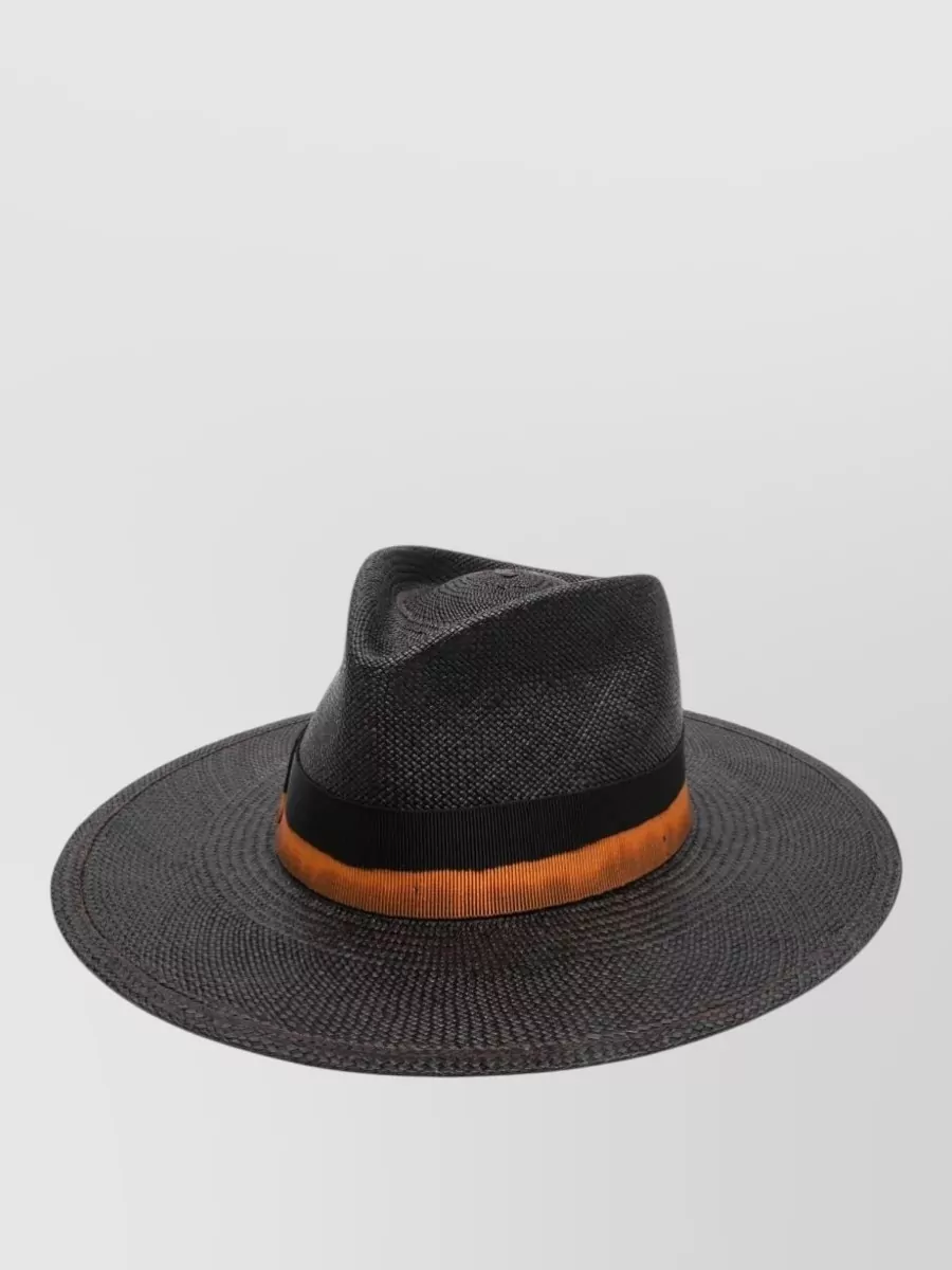 Borsalino Straw Fedora Hat