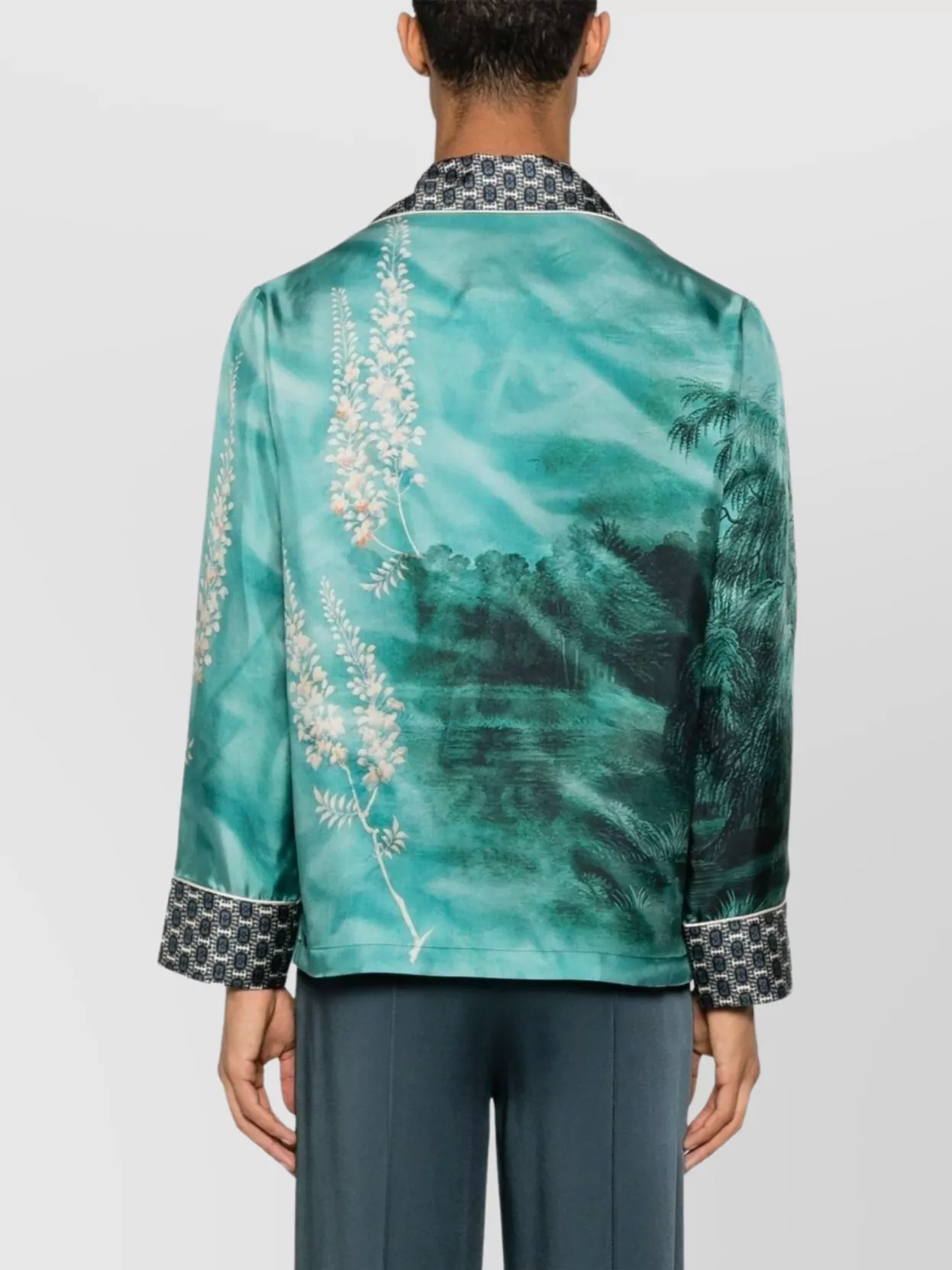 Pierre Louise Mascia Double-breasted Blazer Featuring Contrast Lapels In Blue