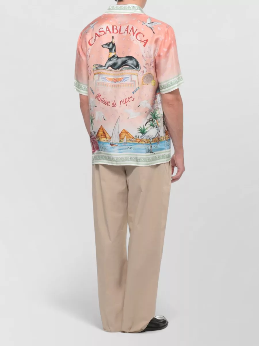 Casablanca Silk Printed Short-Sleeve Shirt