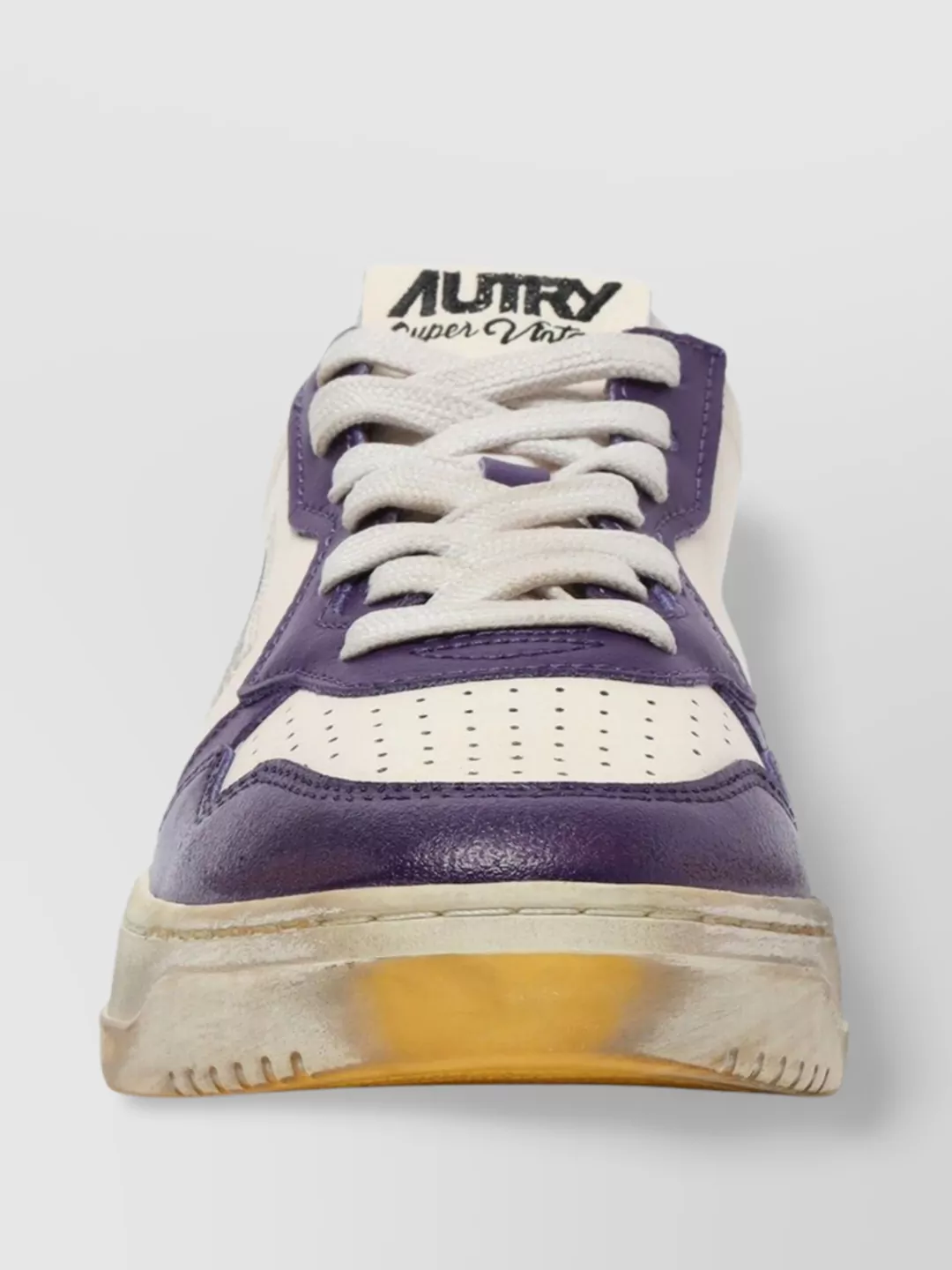 Autry Aged Effect Low Top Sneakers In Neutrals