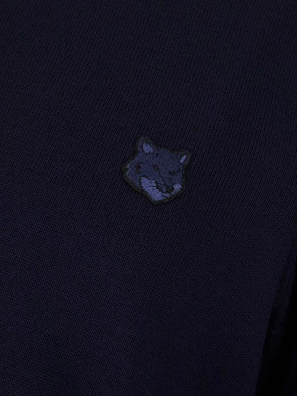 Maison Kitsuné Crew-Neck Wool Sweater Fox Patch