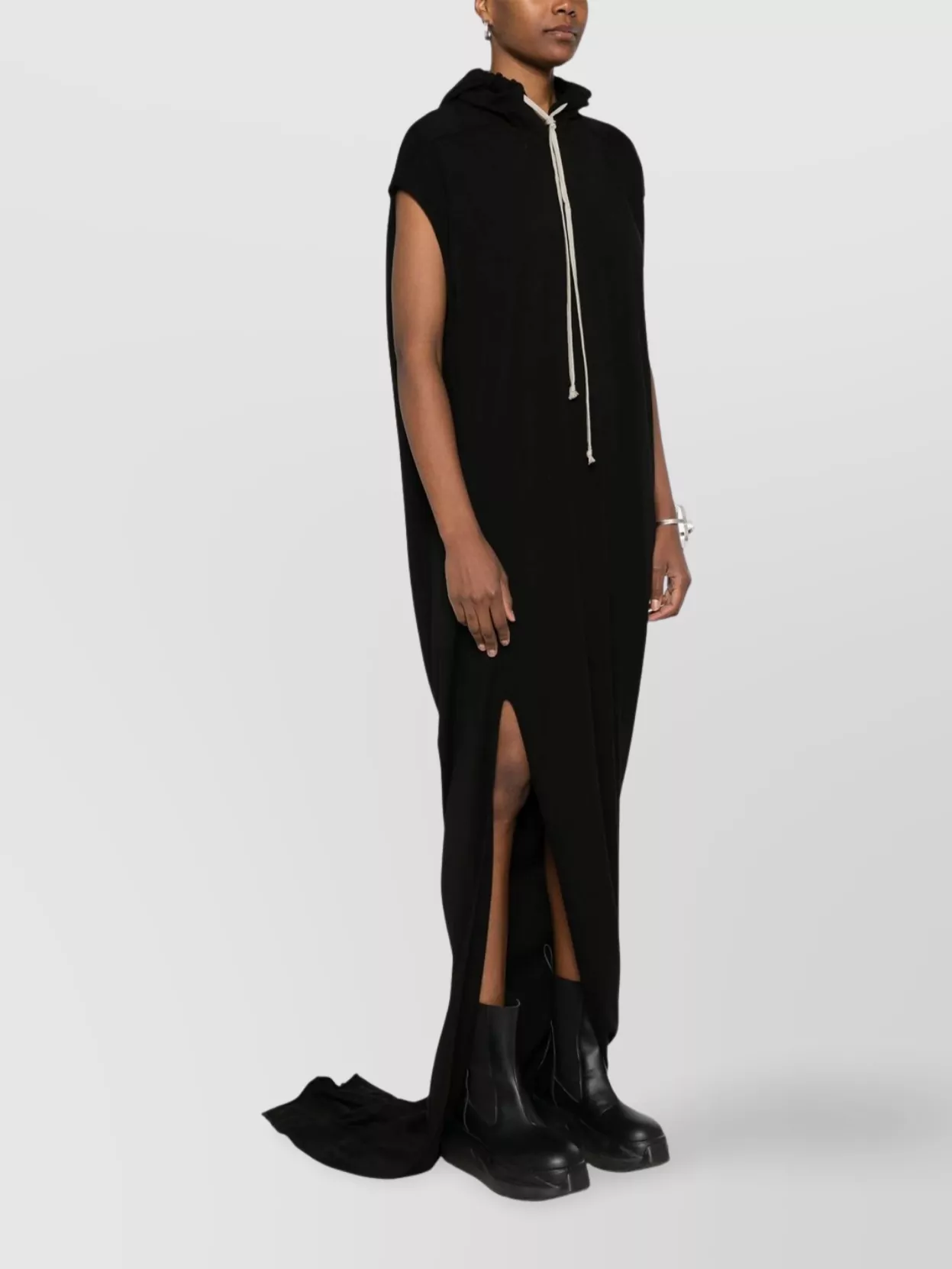 Rick Owens Drkshdw Hooded Maxi Dress Side Slit