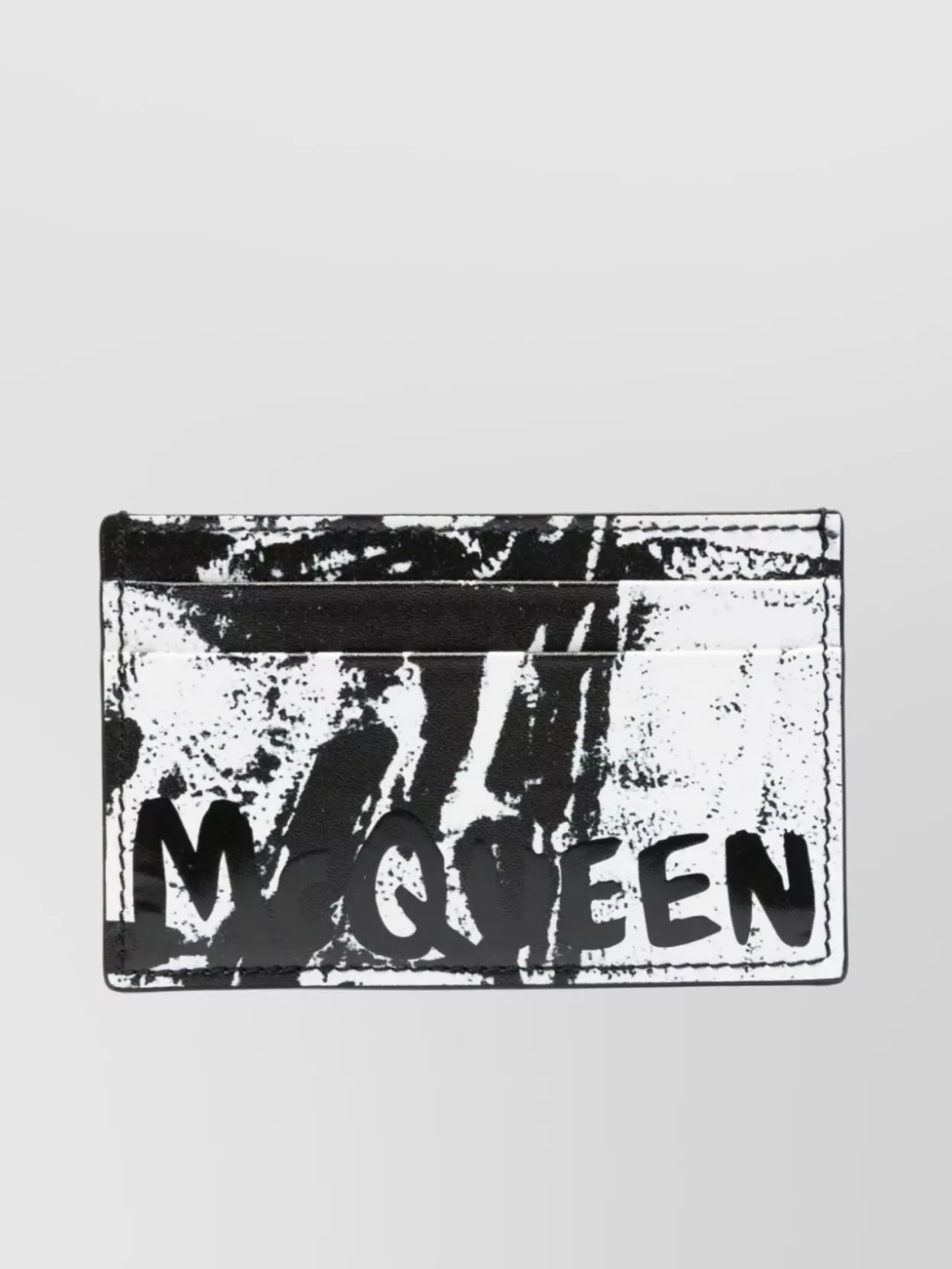 Shop Alexander Mcqueen Textured Bifold Calfskin Card Holder In White