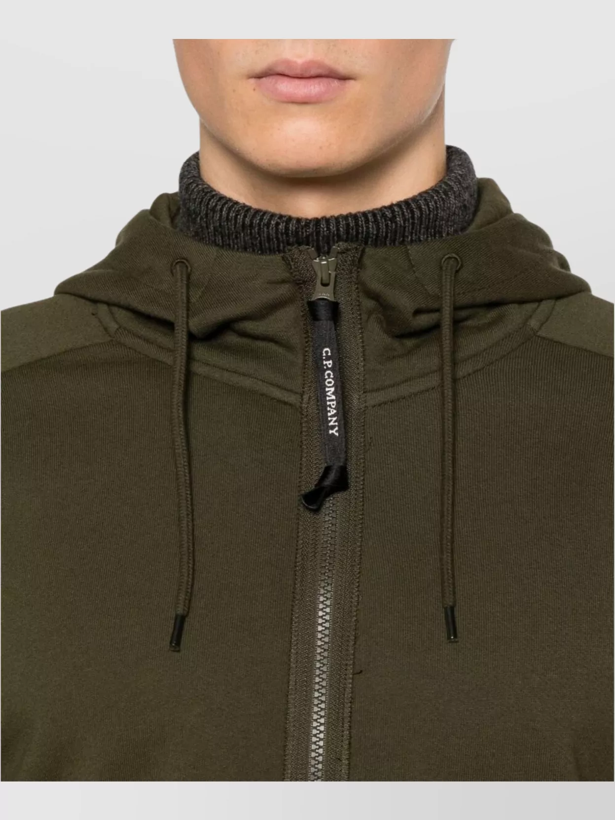 C.p. Company Zip-Up Hoodie Drawstring Hood