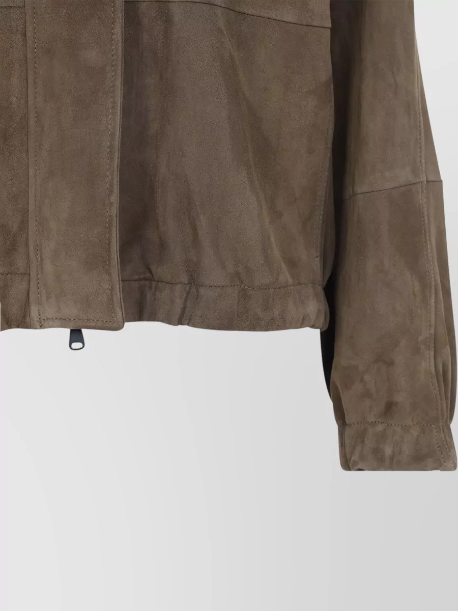 Brunello Cucinelli Suede Leather Single Breasted Coat