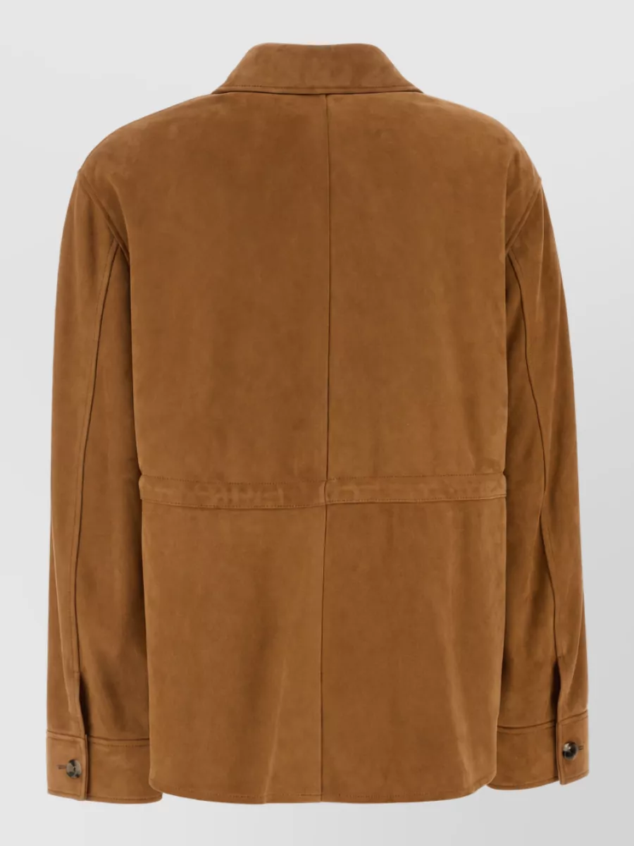 Loewe Suede Leather Single Breasted Coat