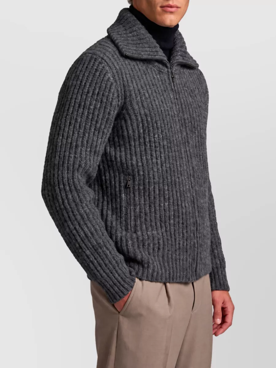 Roberto Collina ribbed wool zip jacket