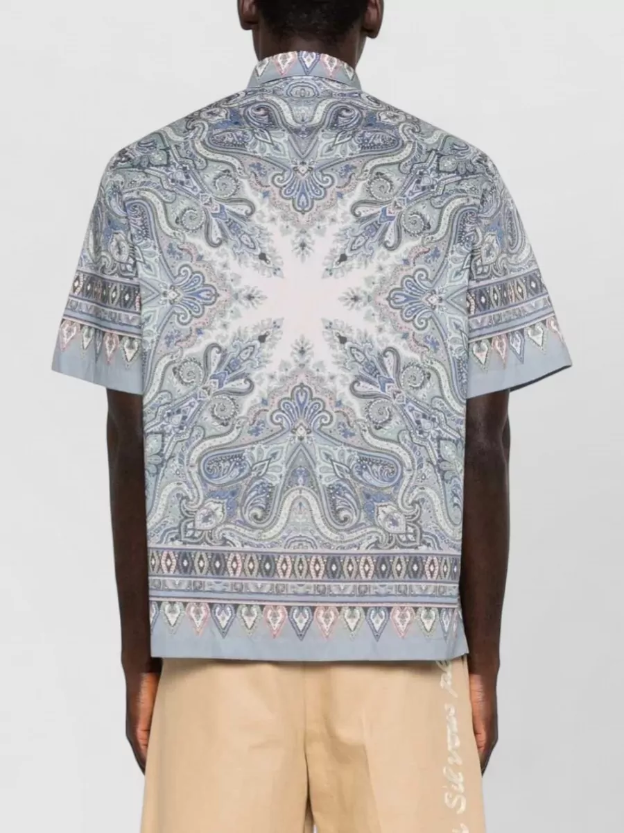 Etro Paisley Print Short-Sleeve Shirt