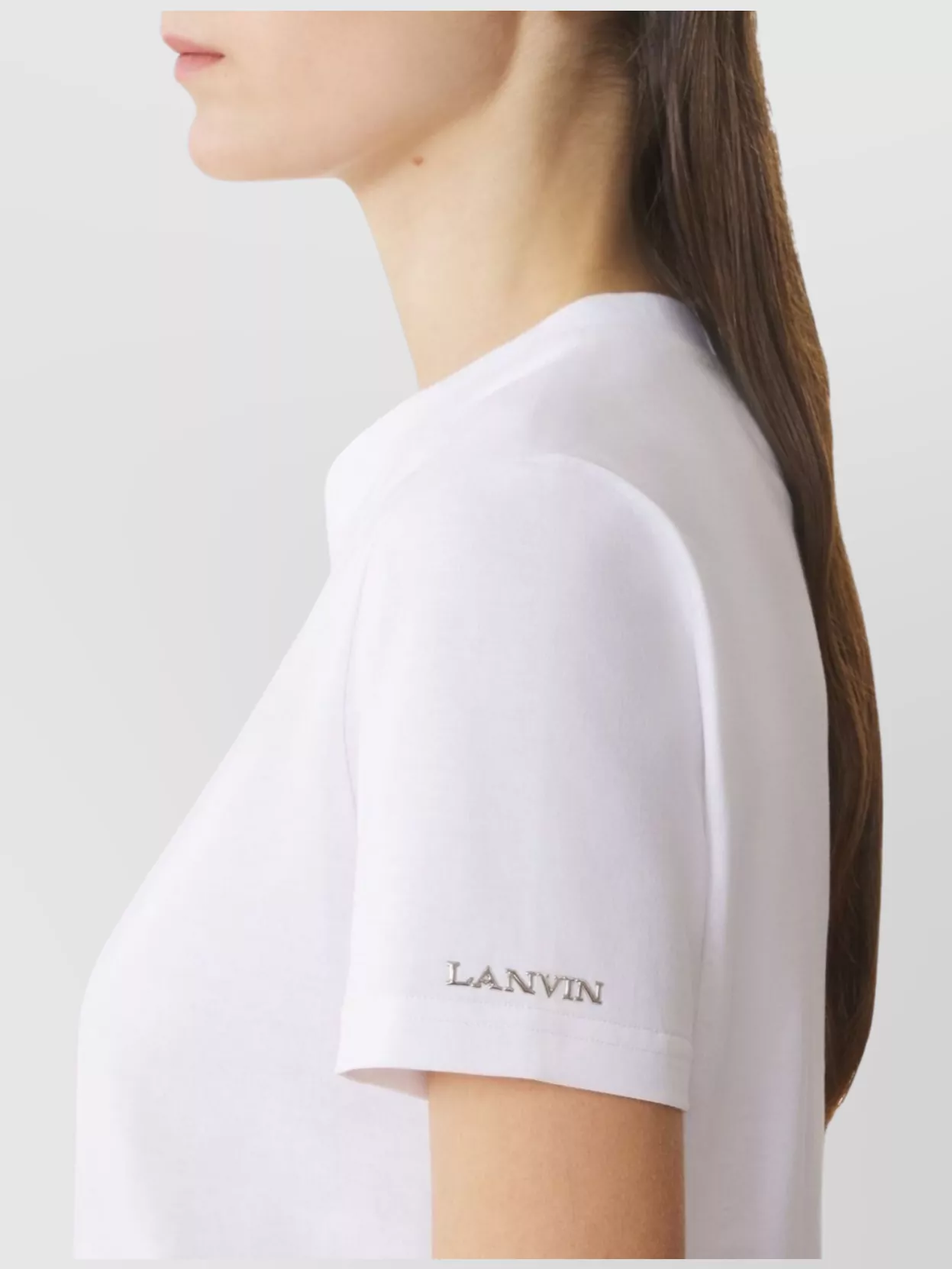 Lanvin Sleeve Tie Back Round Neck Top