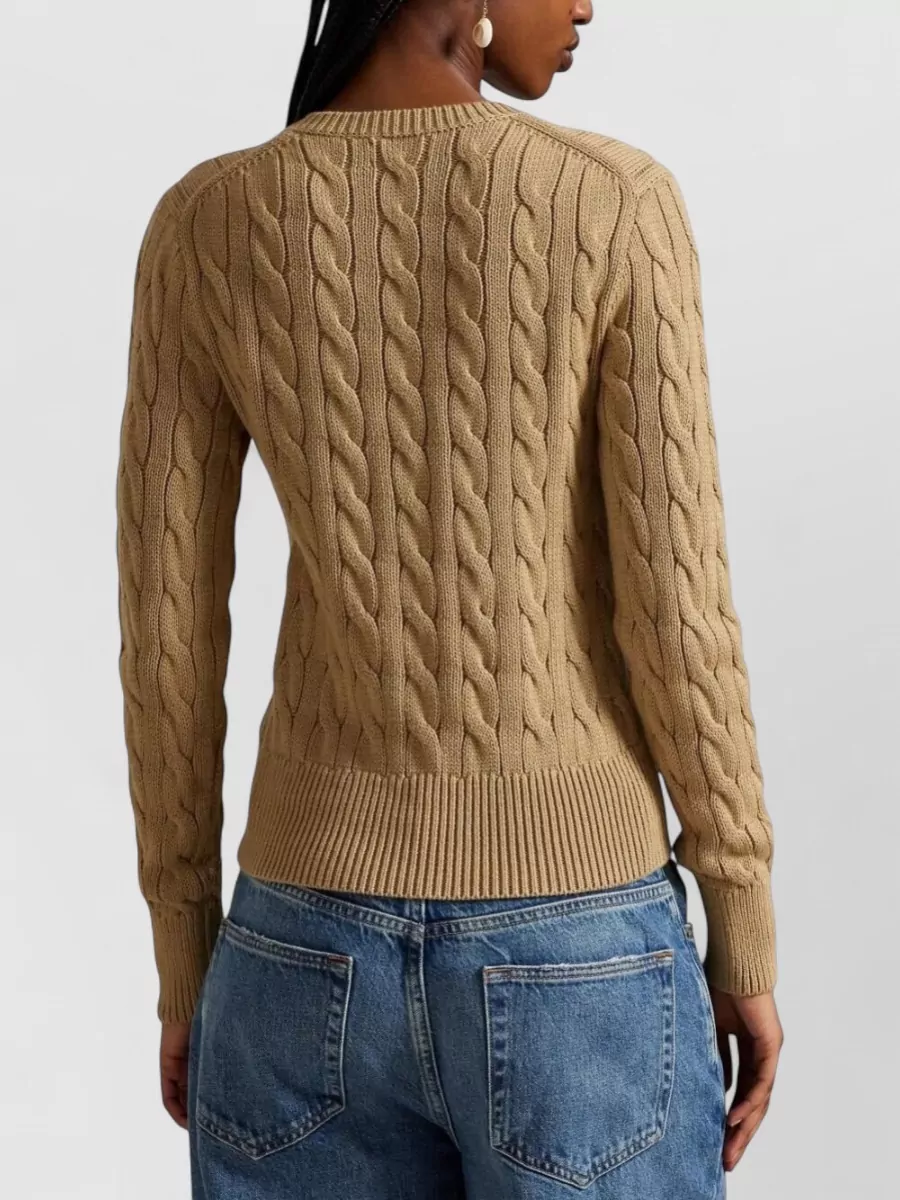 Polo Ralph Lauren Cotton Crewneck Cardigan Cable Knit