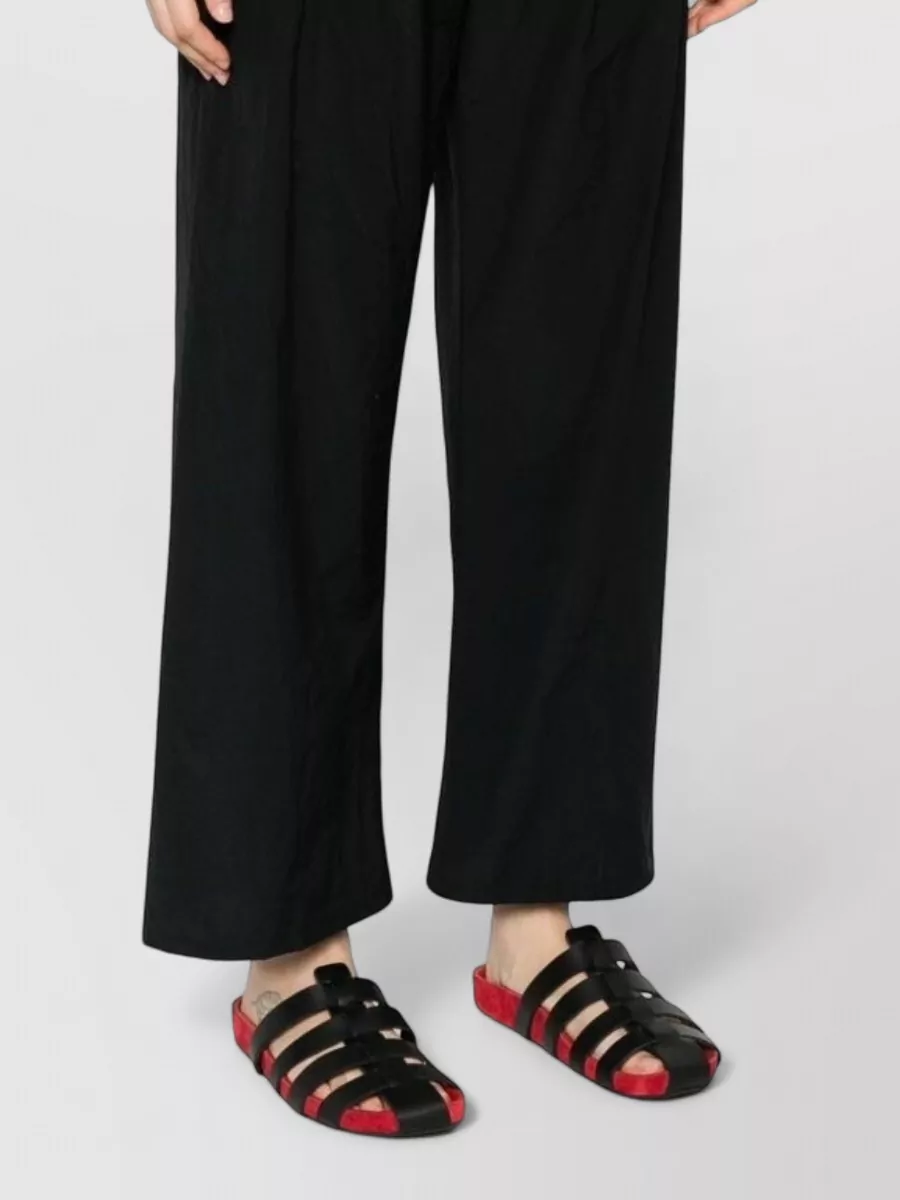Apuntob Crinkled Pleated Wide-Leg Trousers