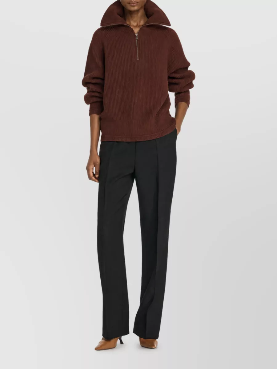 Entire Studios Wool Ribbed Quarter Zip Jumper
