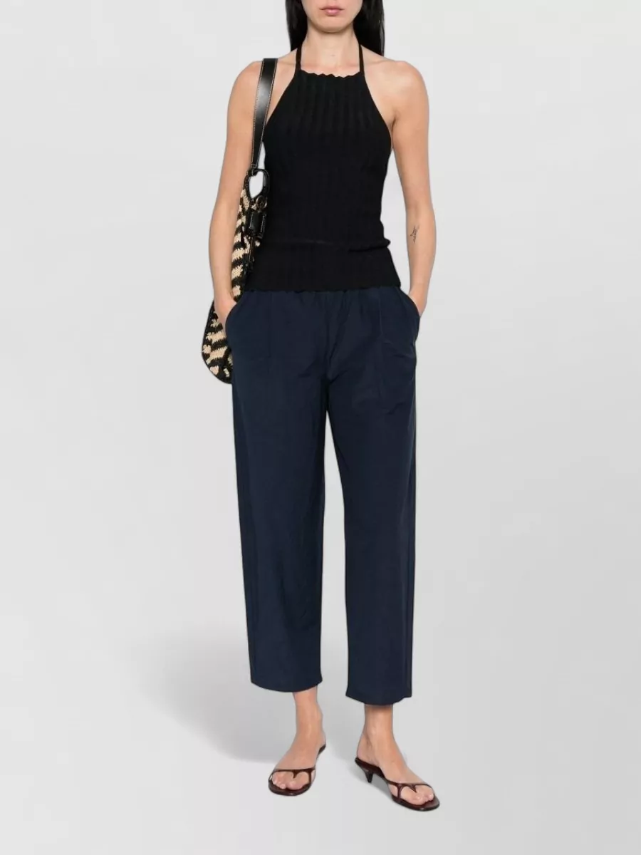 Apuntob Cropped Pleated Trousers