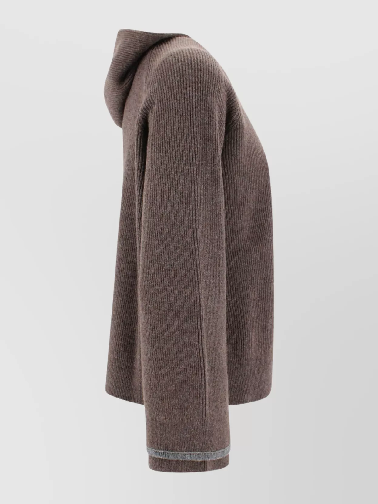 Brunello Cucinelli Modern Hooded Knit Sweater With Ribbed Design
