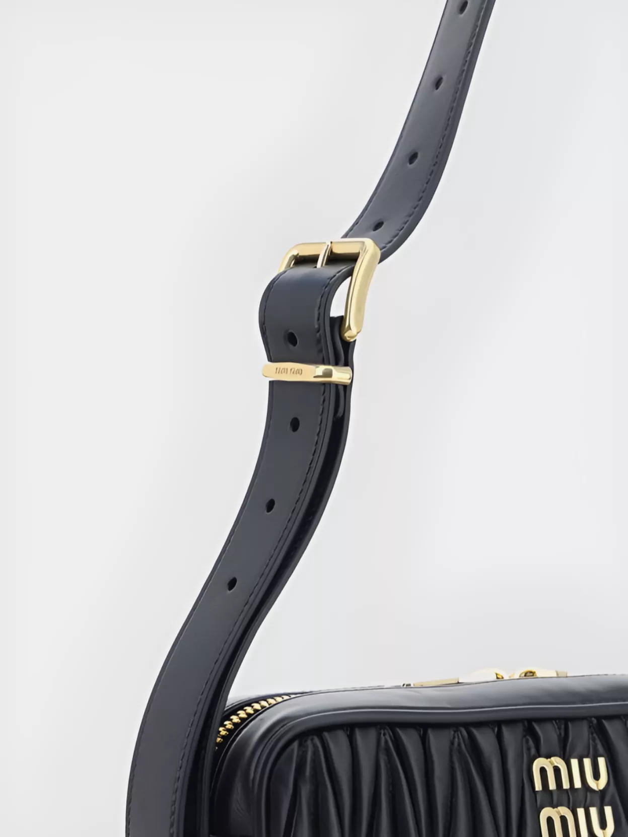 Miu Miu Quilted Leather Shoulder Bag With Gold Hardware