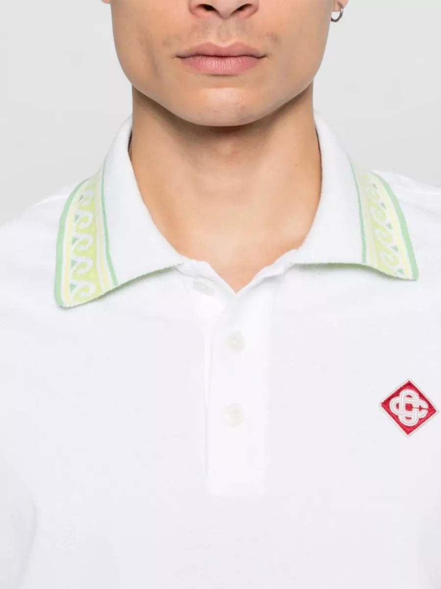 Casablanca Cotton Piqué Short-Sleeve Polo Shirt