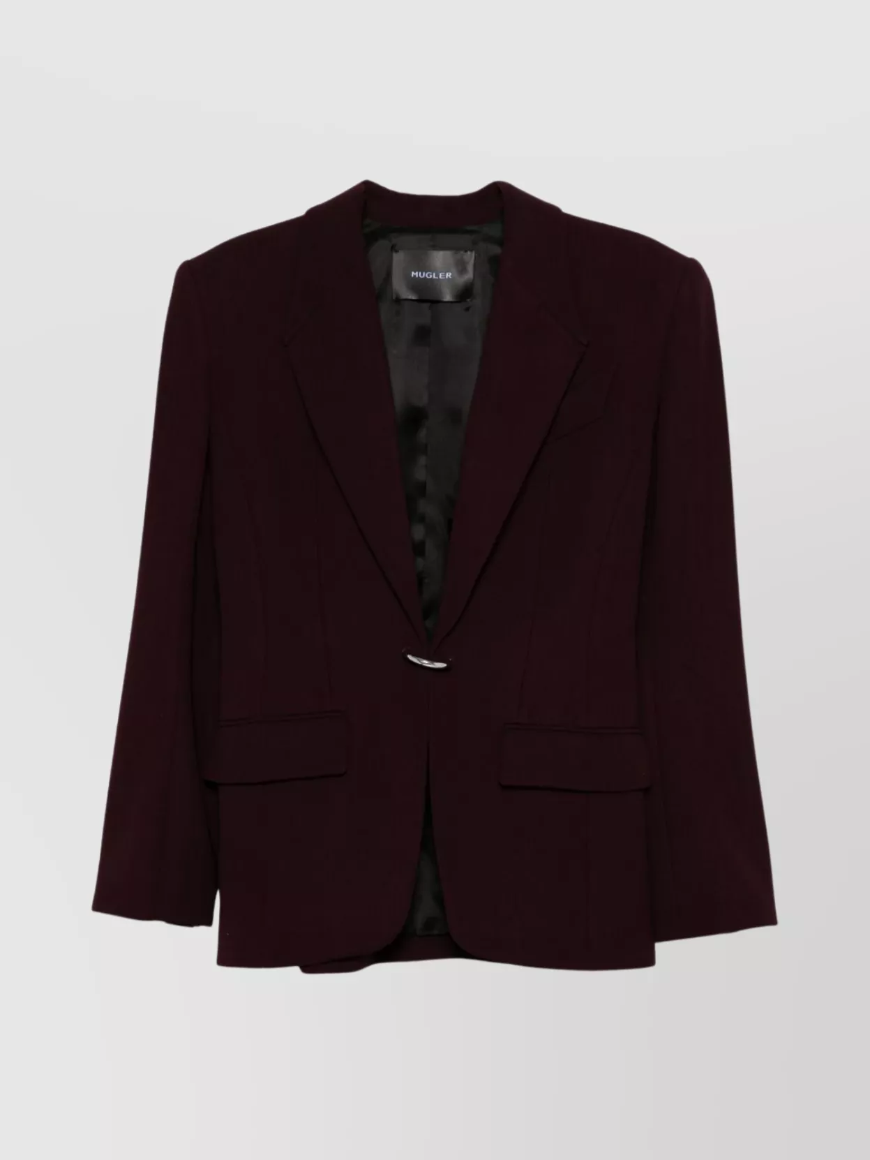 Mugler Flap Pockets Tailored Jacket In Brown