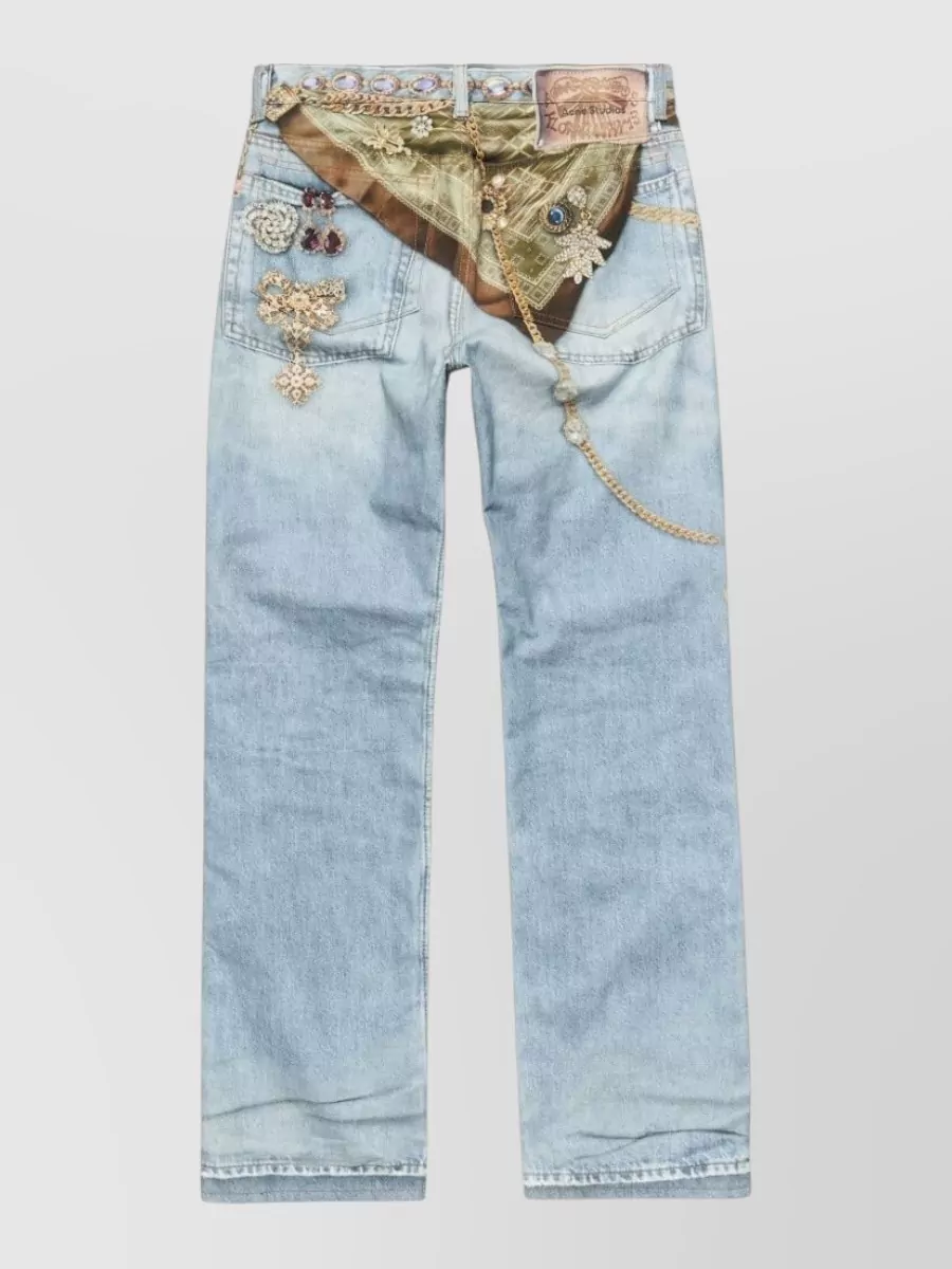Acne Studios Denim High-Rise Straight-Leg Jeans