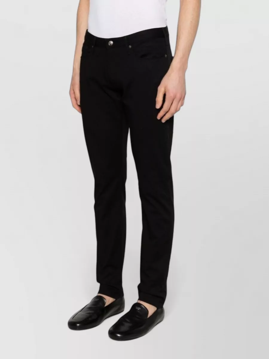 Emporio Armani Slim Cotton Denim Jeans Five Pocket Belt Loops