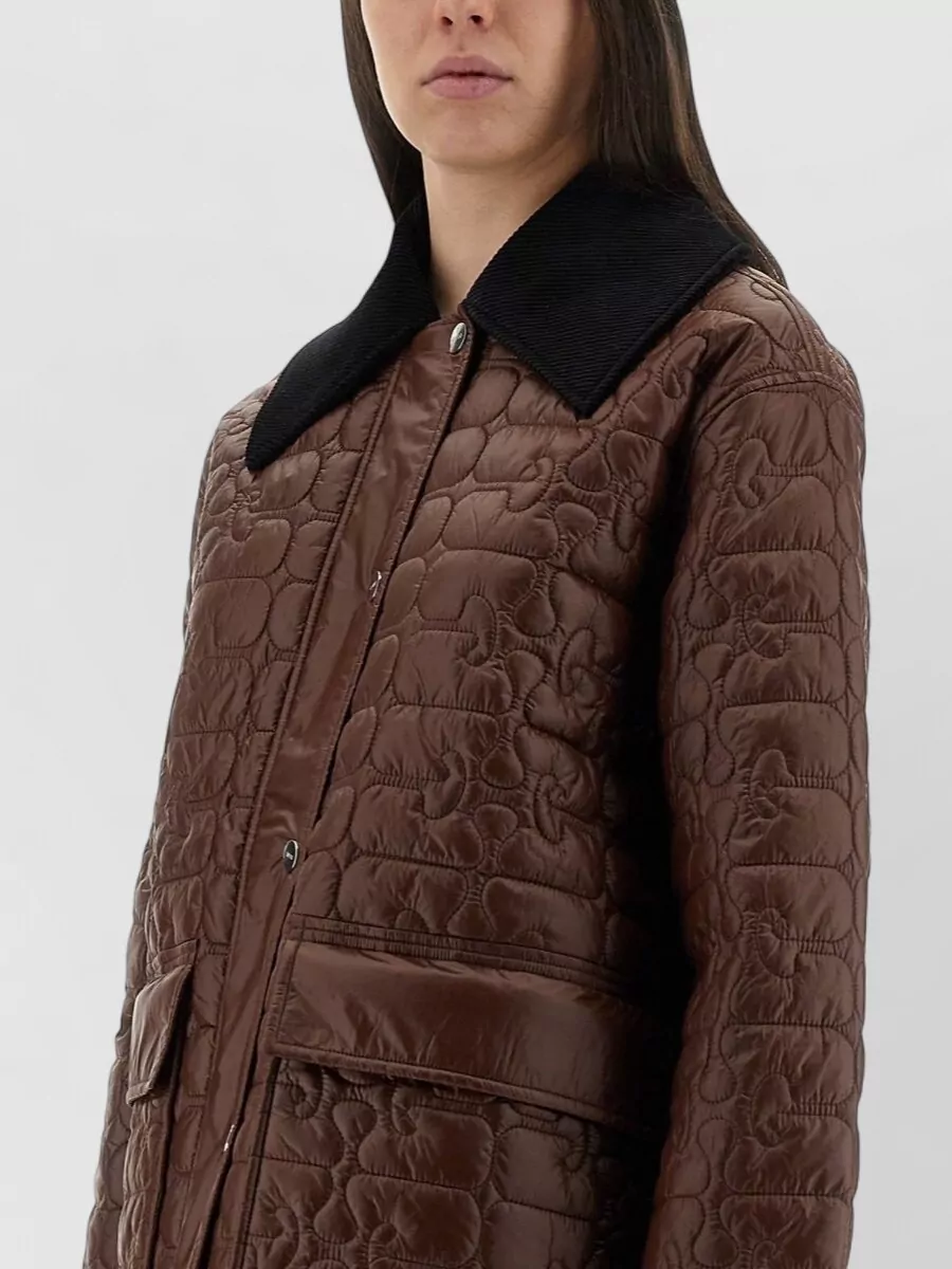 Ganni Quilted Midi Coat