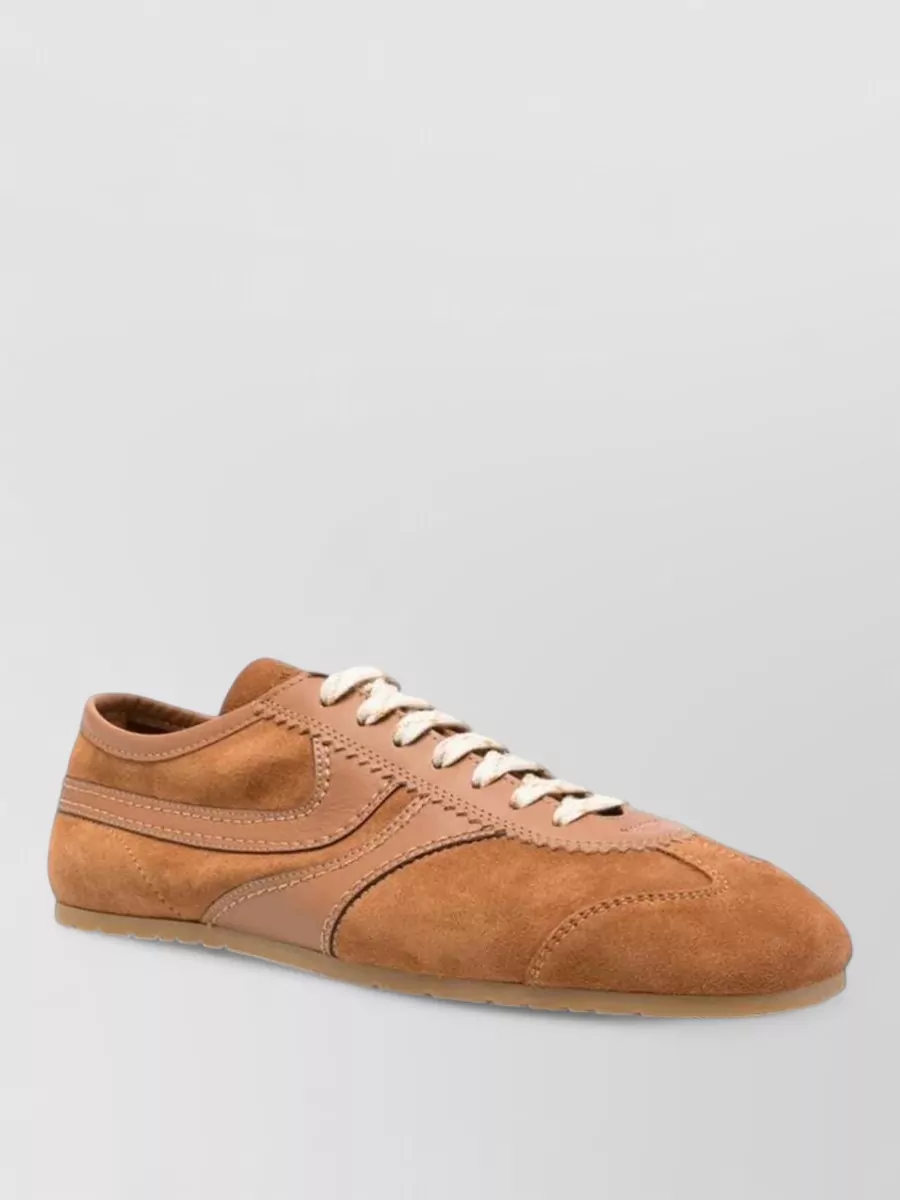 Dries Van Noten suede low-top lace-up sneakers