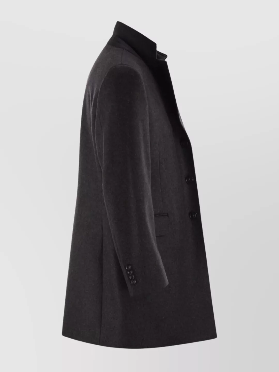 Fay Double Breasted Long Coat Flap Pockets