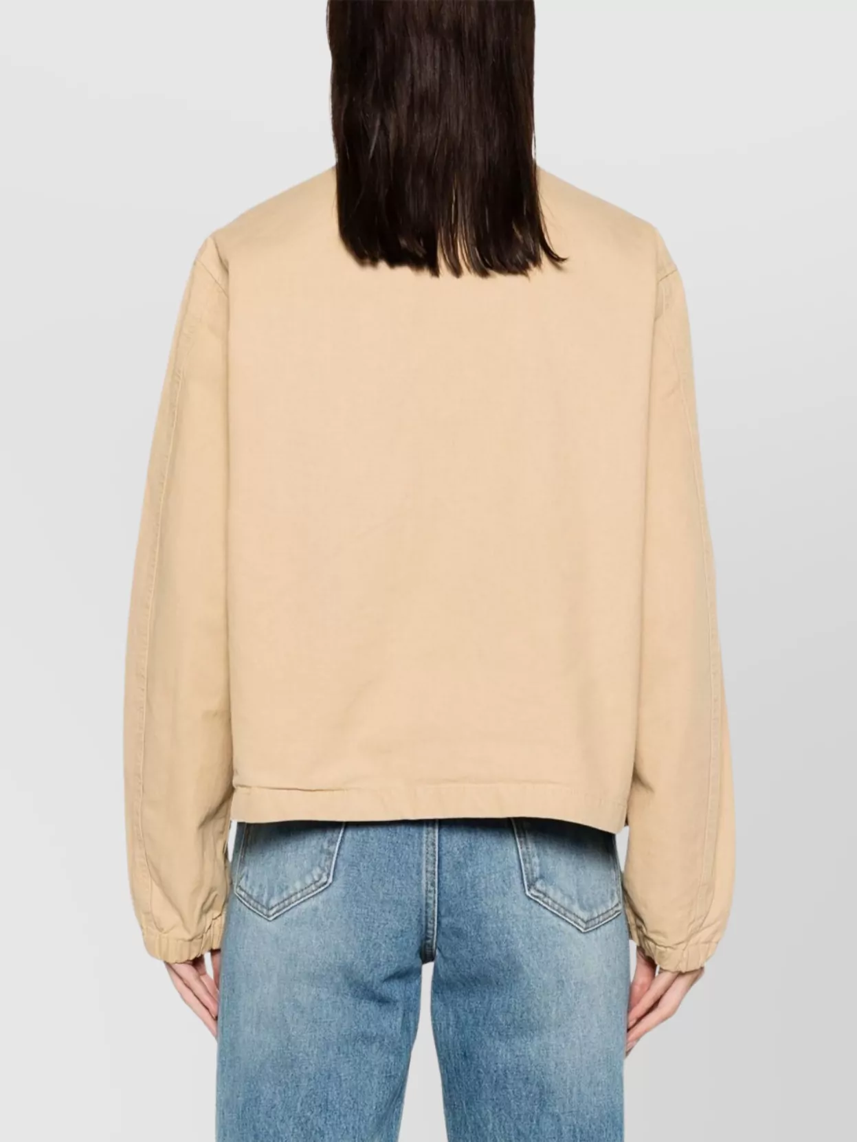 Shop Ralph Lauren Logo Cotton Canvas Jacket With High Neck