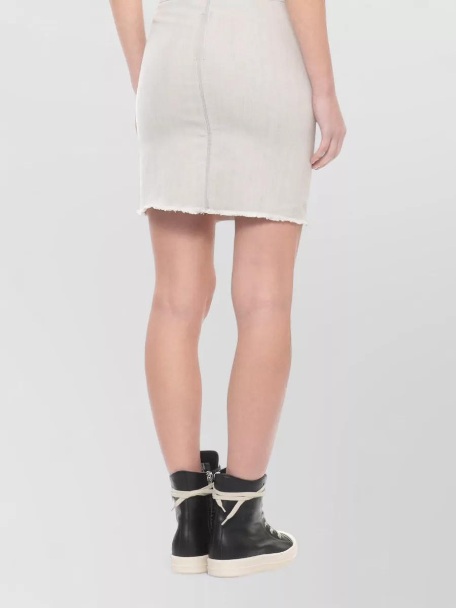 Rick Owens Drkshdw Knee Length Cotton Skirt Side Slit