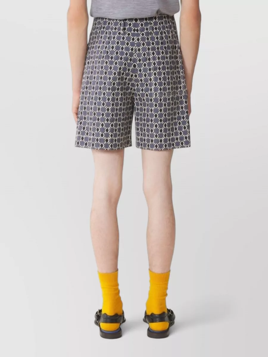 Lanvin Geometric-Print Tailored Shorts