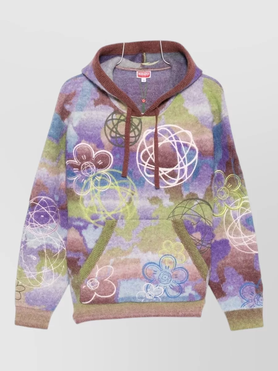 Kenzo wool blend hooded sweatshirt
