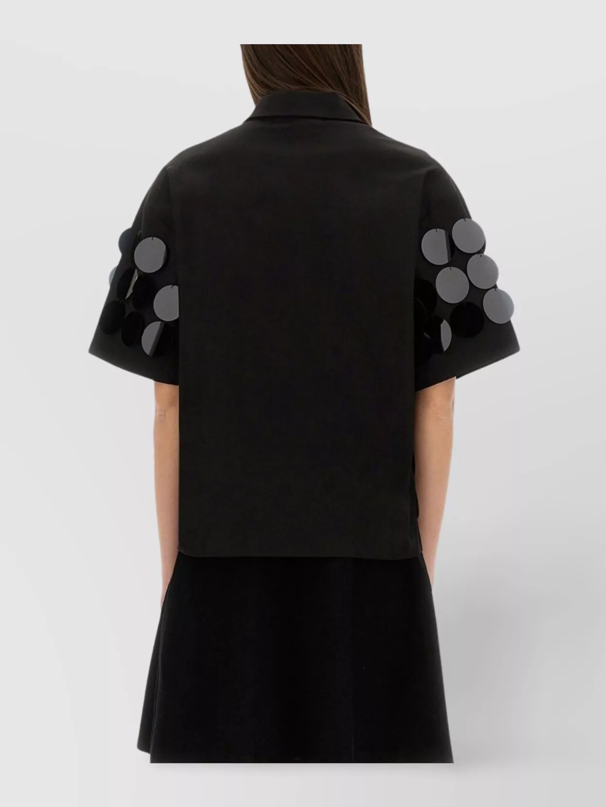 Msgm Sequin Embellished Collared Cotton Shirt
