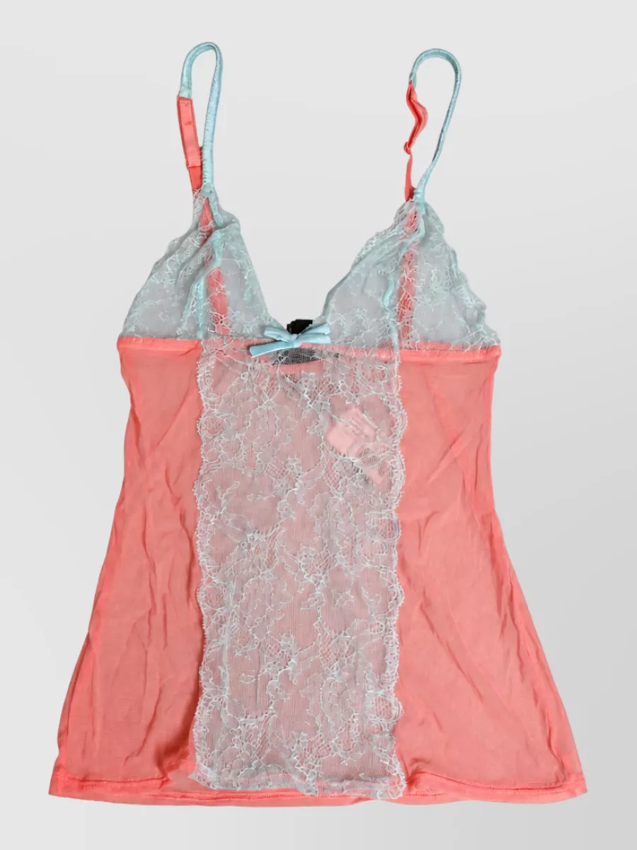 Roberto Cavalli Lace Sheer Lingerie Chemise Top