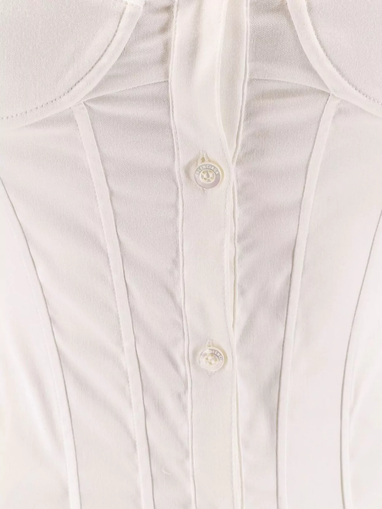 Balenciaga Long Sleeve Corset Shirt With Collared Design