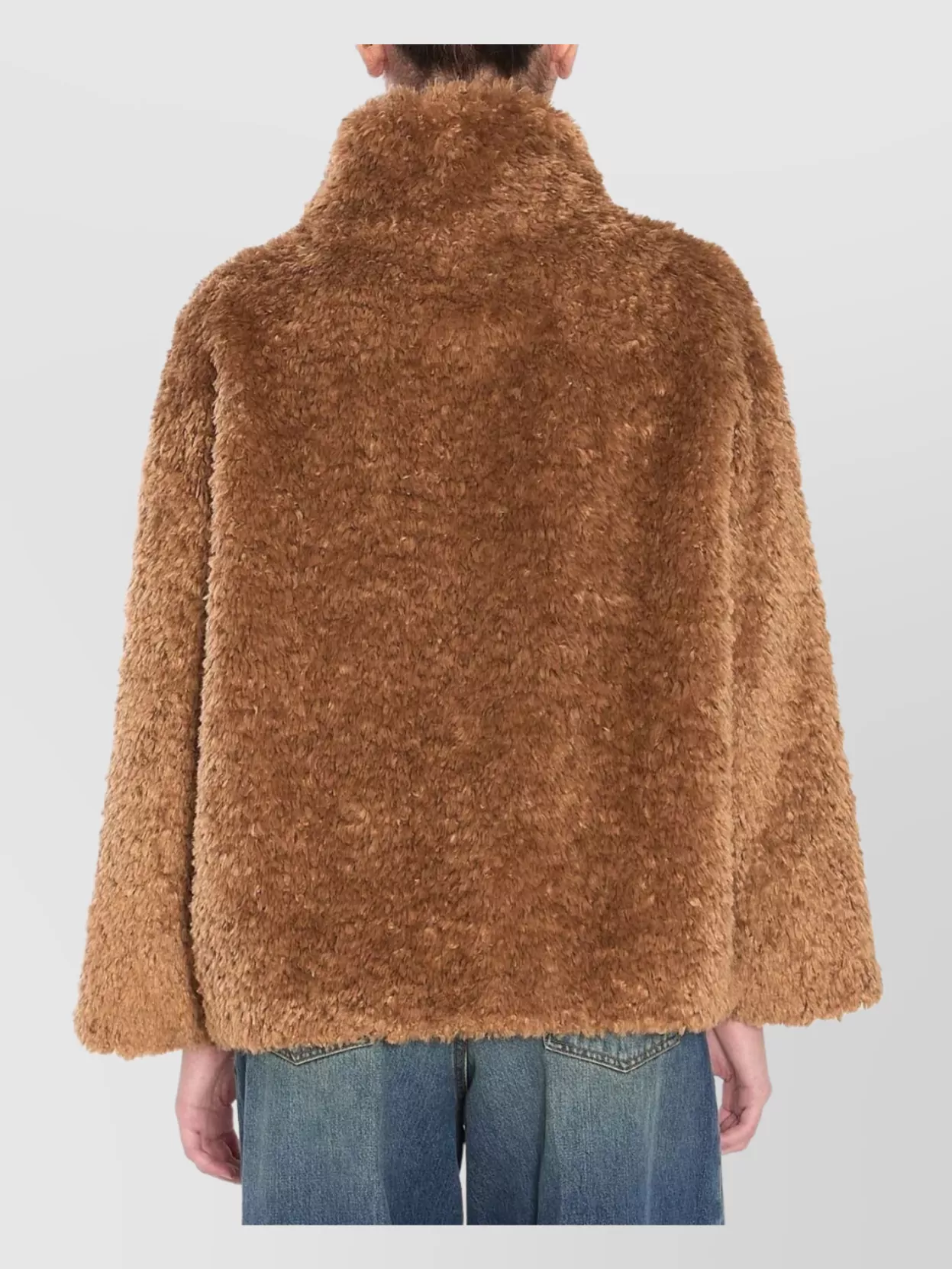 Herno High Collar Faux Fur Buckle Coat