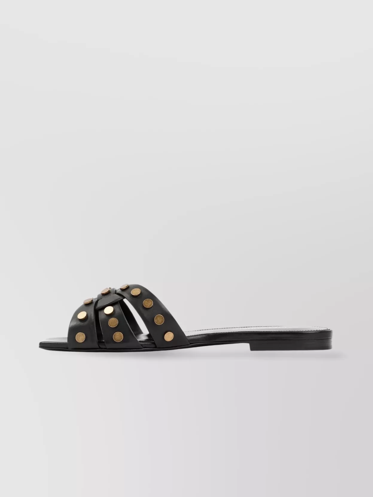 Saint Laurent Leather Flat Sole Open Toe Sandals