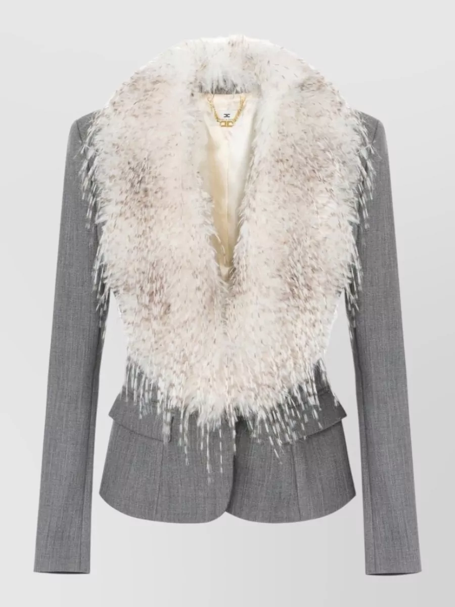 Elisabetta Franchi Wool slim-fit evening jacket