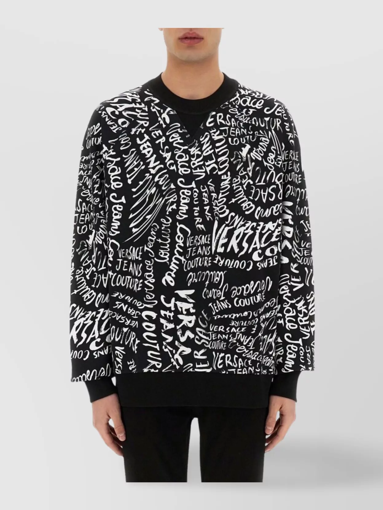 Versace Jeans Couture Logo Print Crew Neck Sweater