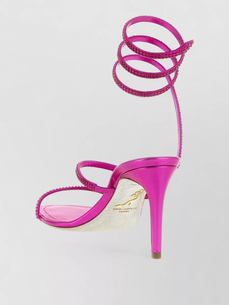 Rene Caovilla Cleo Sandals Ankle Strap Spiral Design