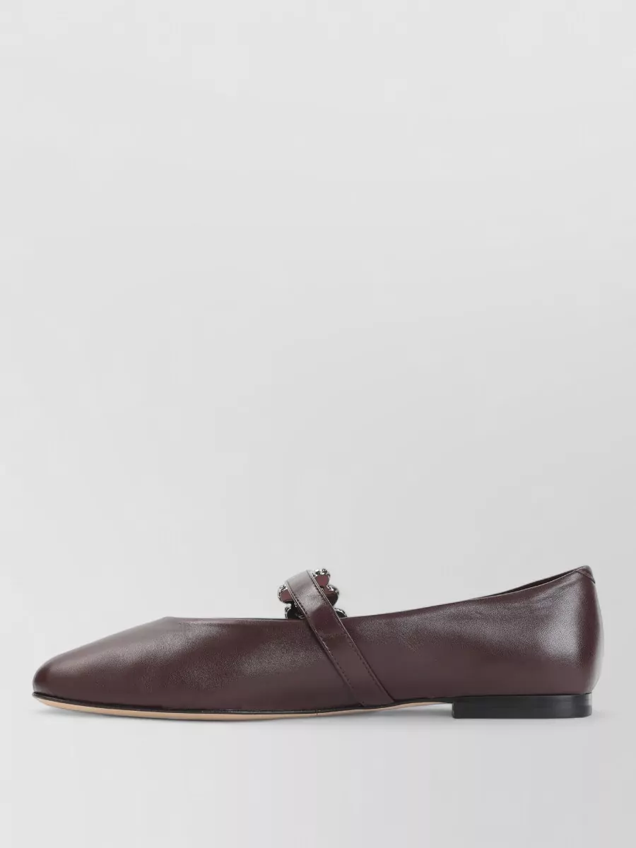 Roger Vivier Crystal-Embellished Leather Ballerina Flats