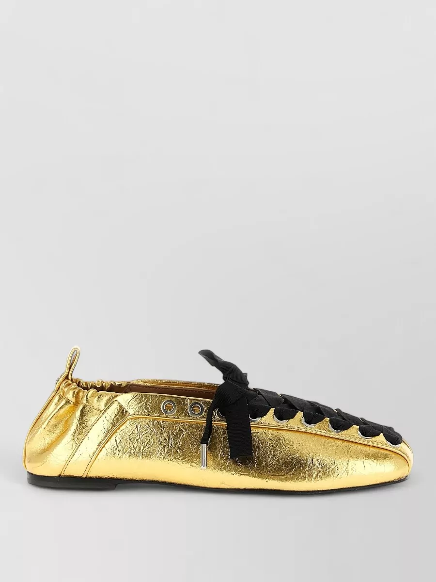 Ganni lace-up ballet flats