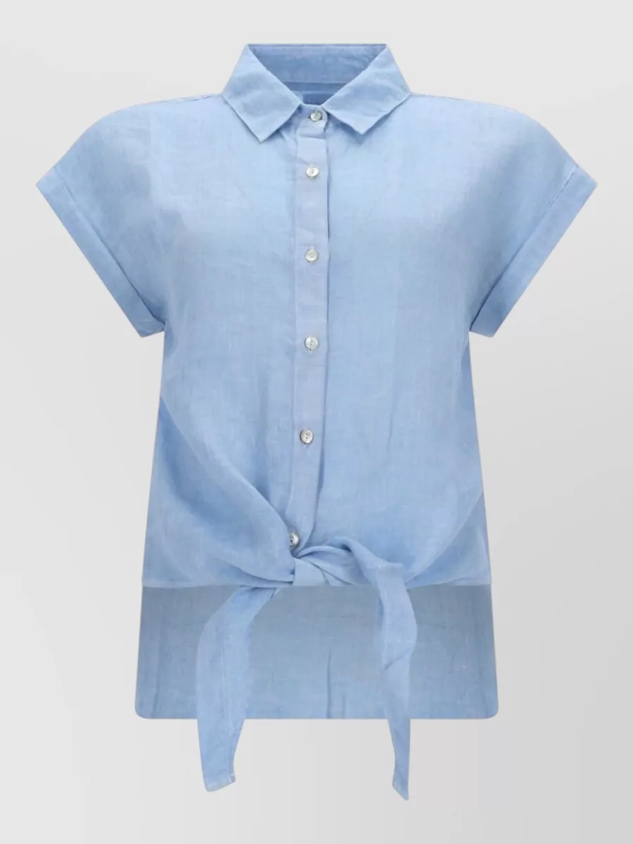120% Lino linen knotted shirt