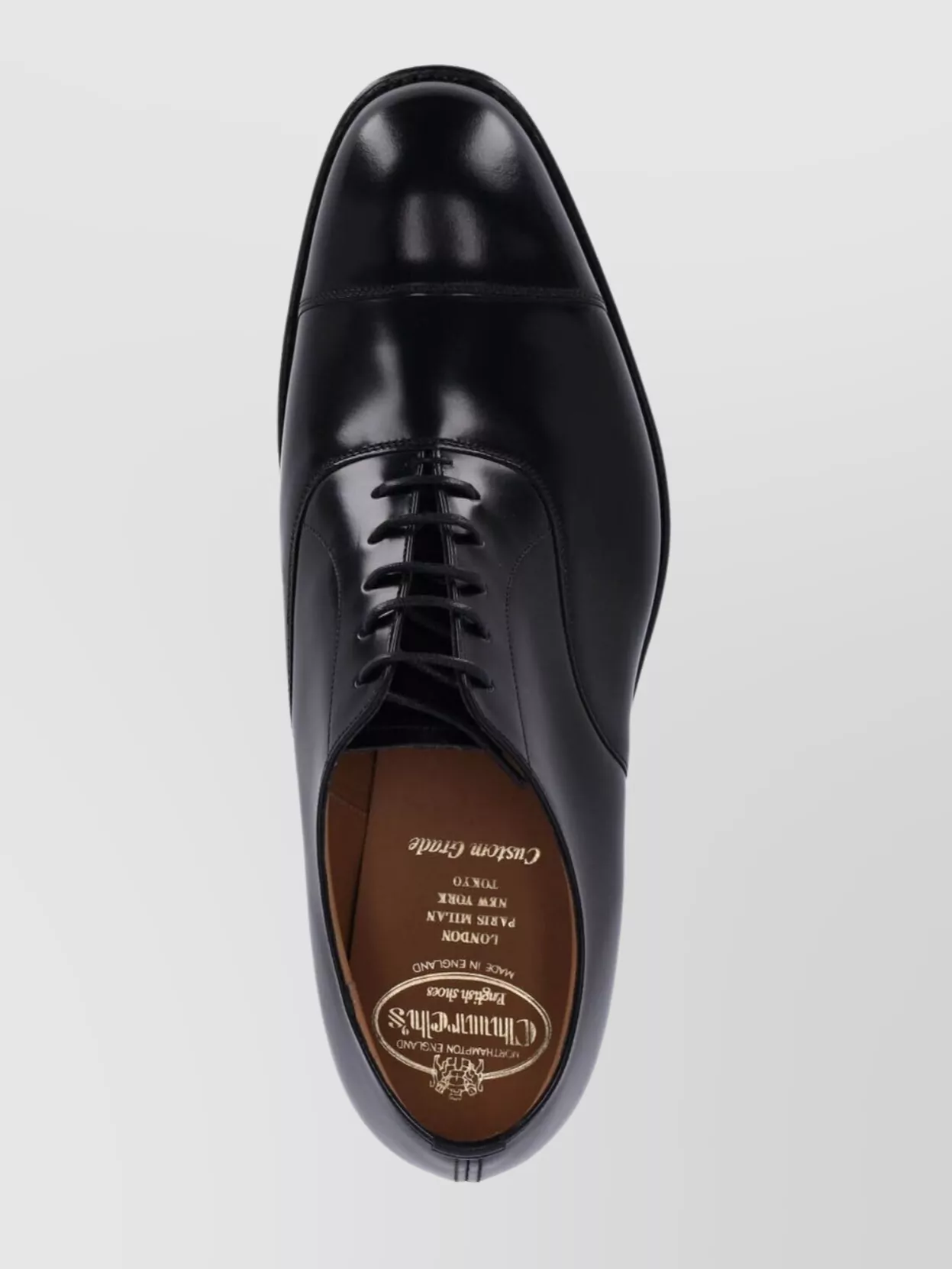 Church's Smooth Leather Cap Toe Lace Shoes