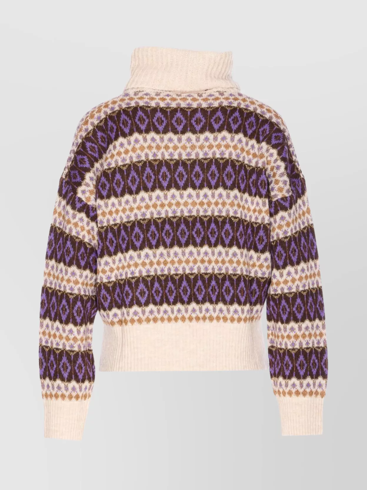 Liu •jo Turtleneck Knitwear Patterned Design In Purple