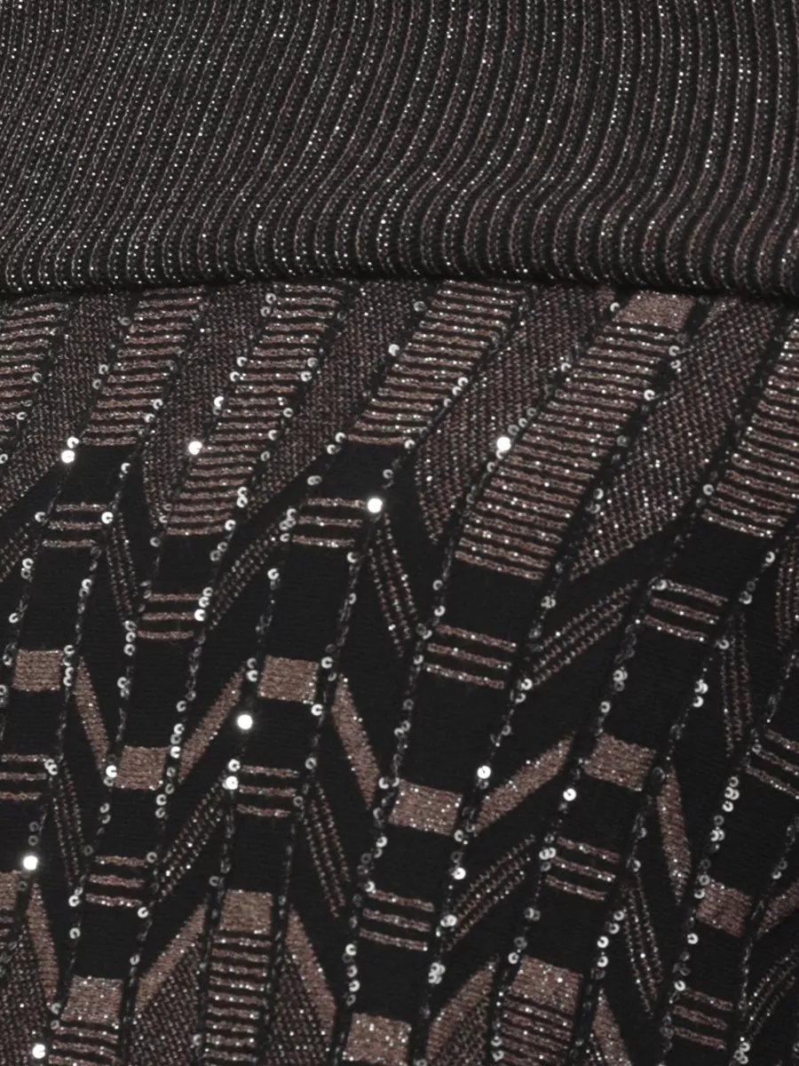 D.exterior Geometric Sequin Maxi Dress