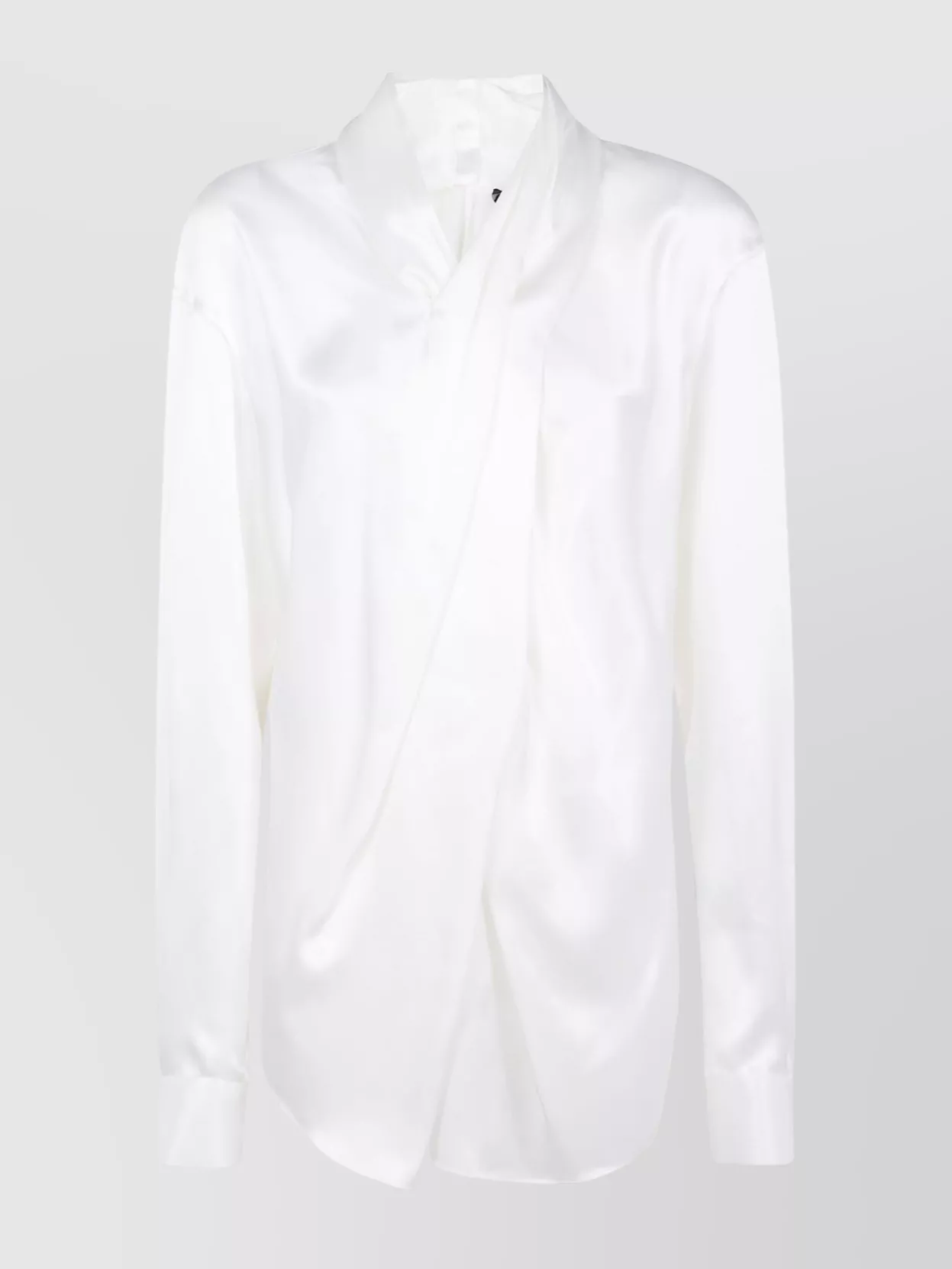 Balmain Crossed Fluid Silk Shirt Clothing In White
