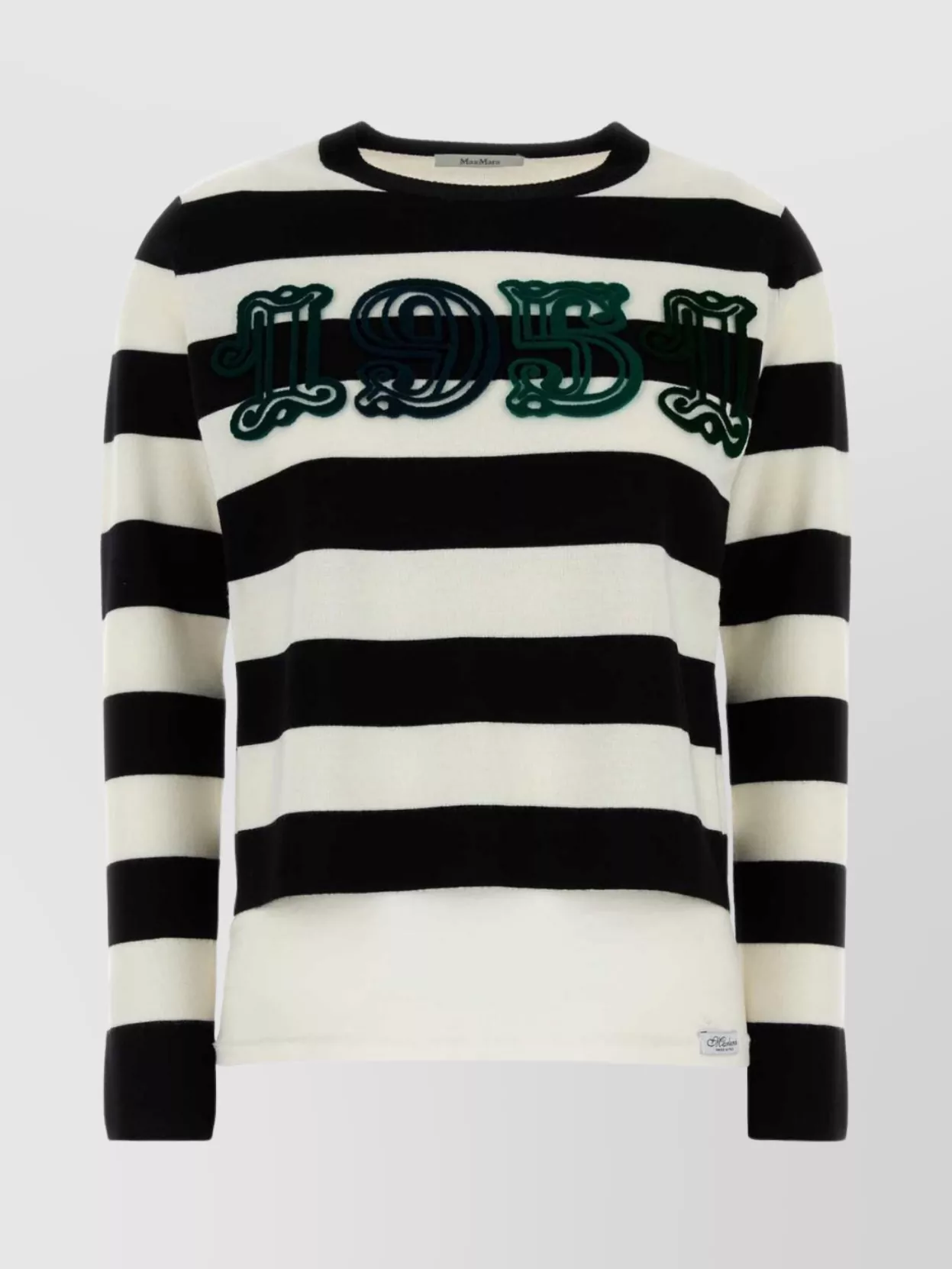 Max Mara Embroidered Stripes Wool Sweater