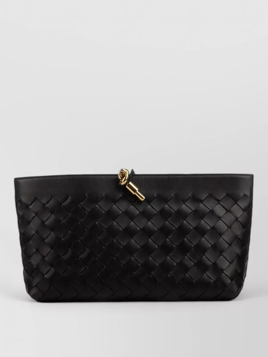 Bottega Veneta andiamo leather clutch bag